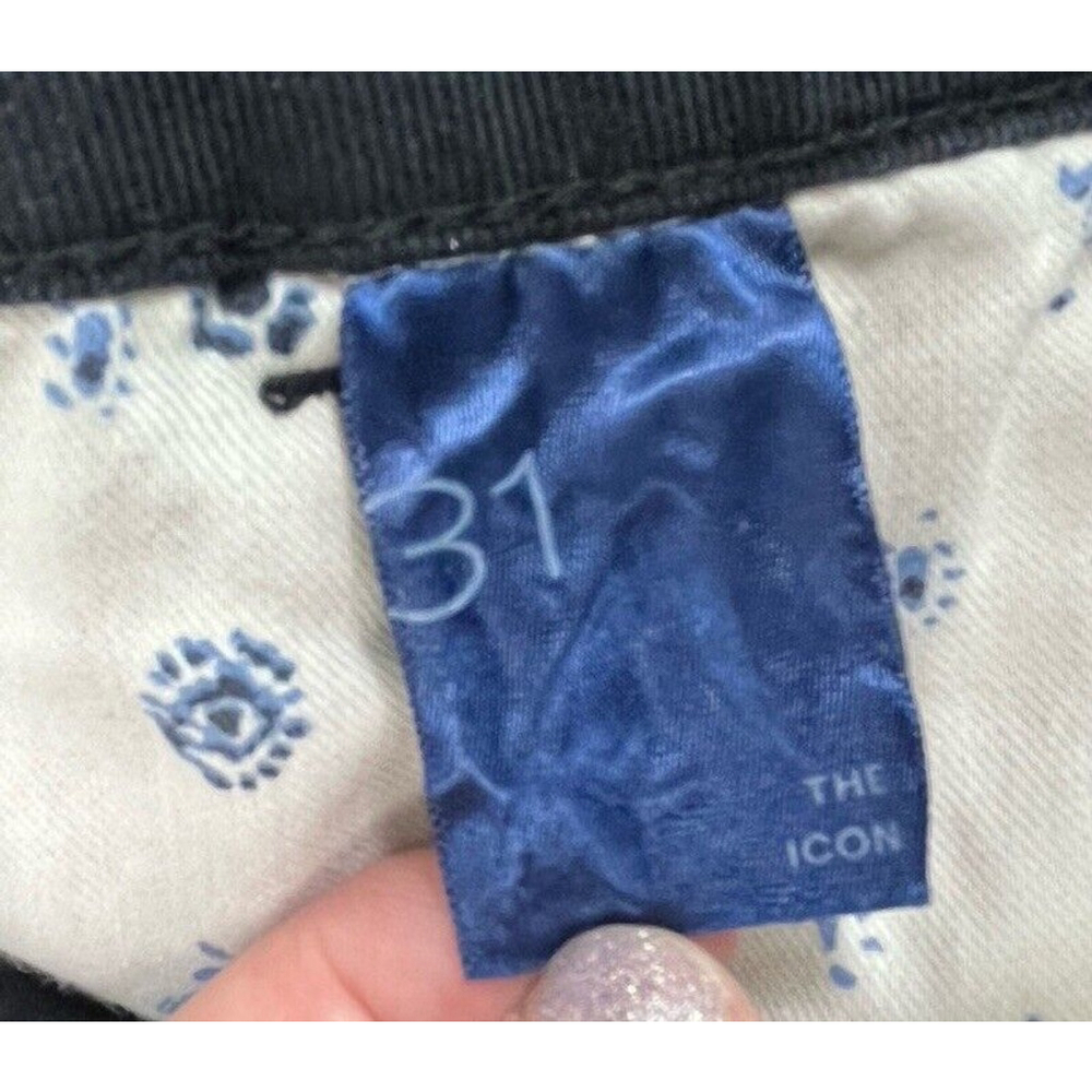 Anthropologie Pilcro Black Cropped Jeans Size 31 The Icon Raw Hem Bronze Studded - Picture 6 of 16